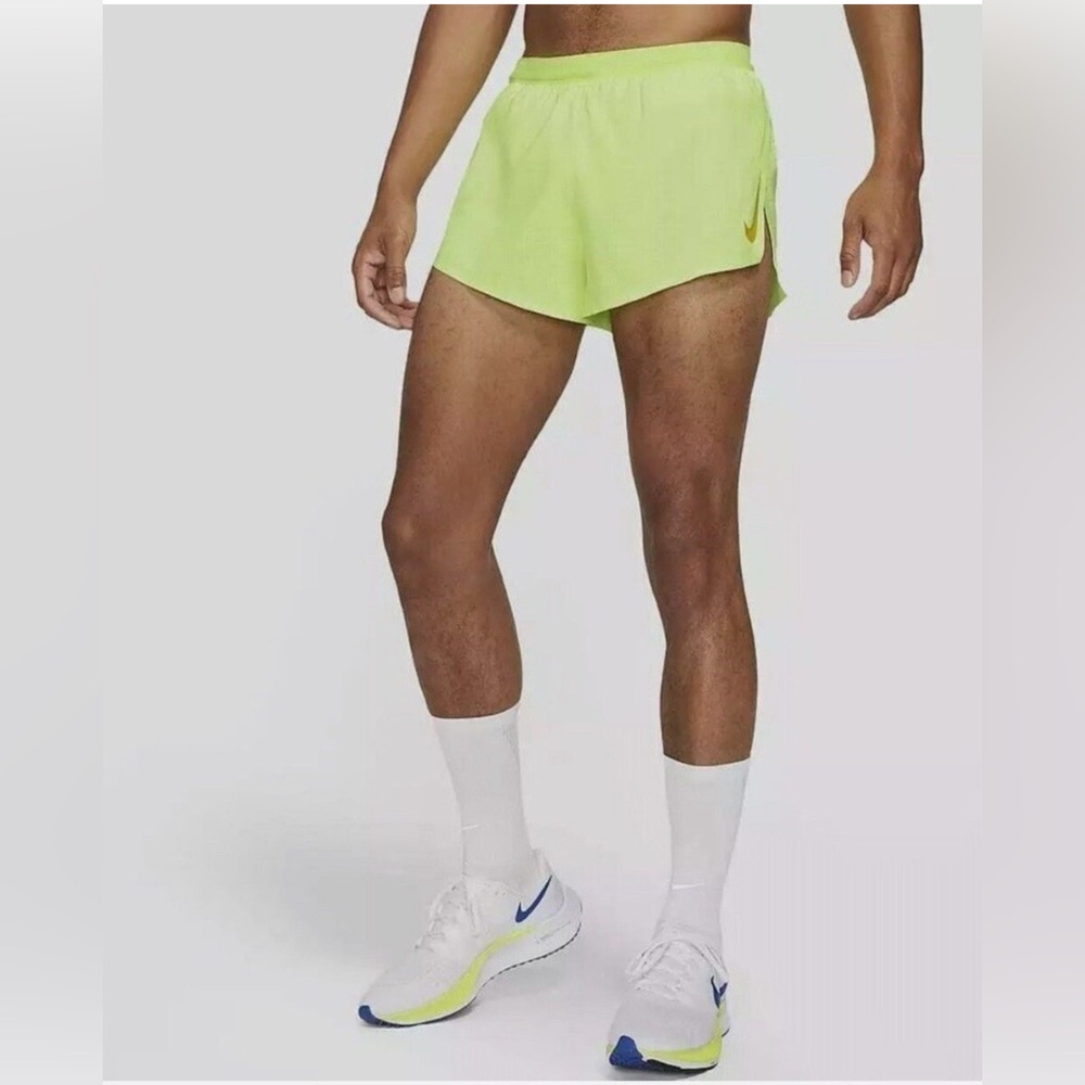 Nike Aeroswift 2”Volt Flyvent Yellow Running Shorts Lightweight Performance NWT